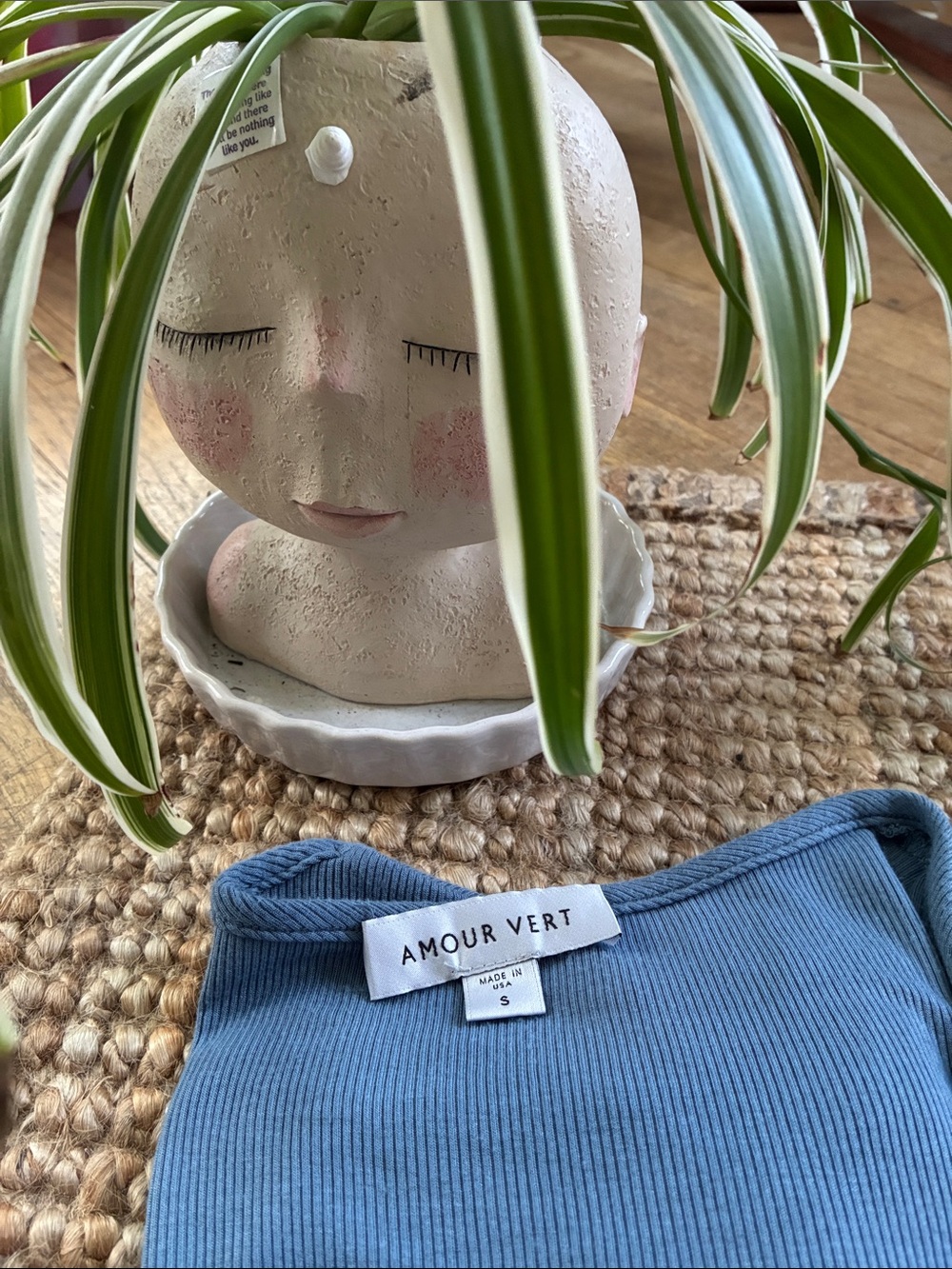 Amour Vert Ribbed, buttery-soft, Top in Slate Blue small